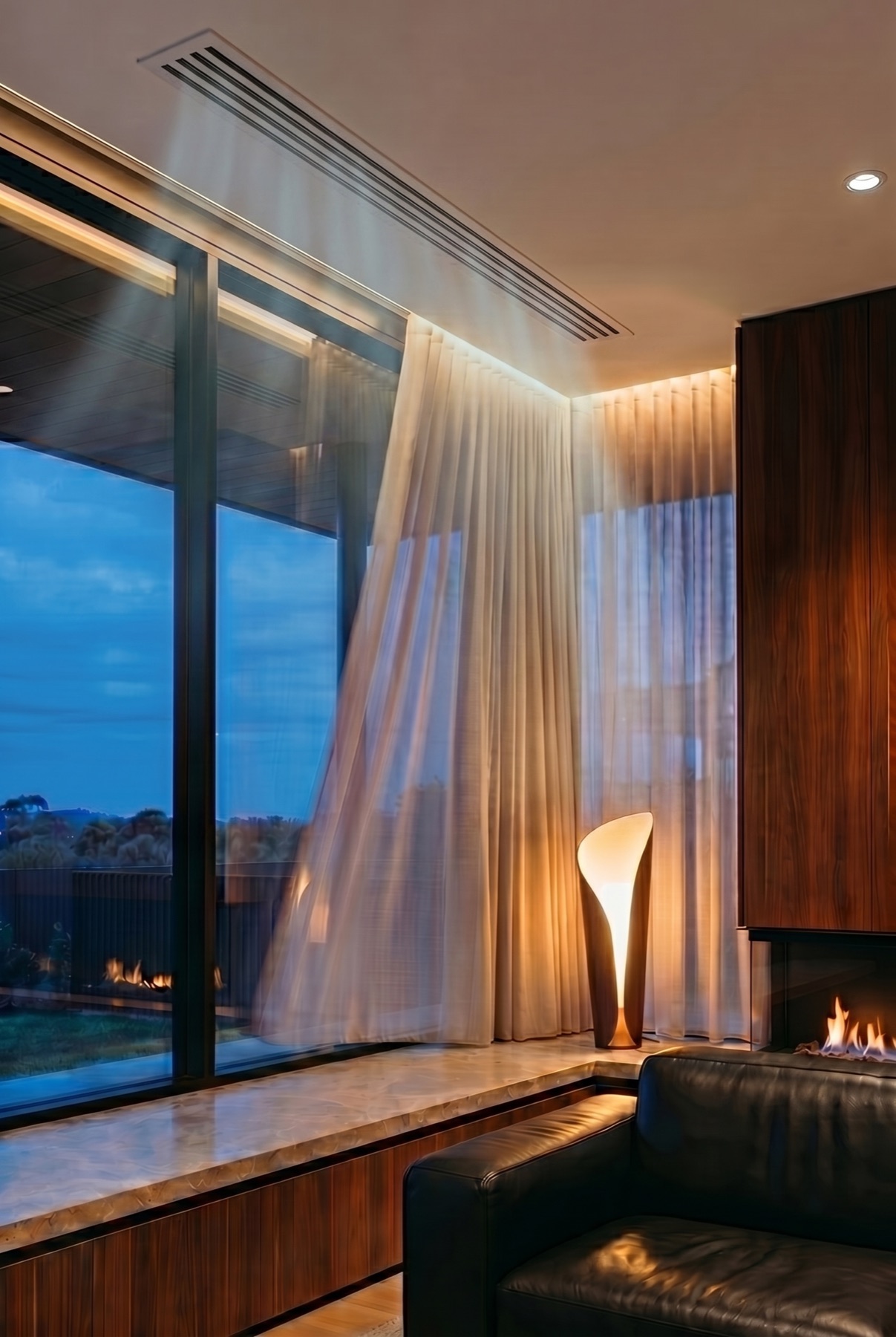 Ducted air conditioning system revealed inside a home